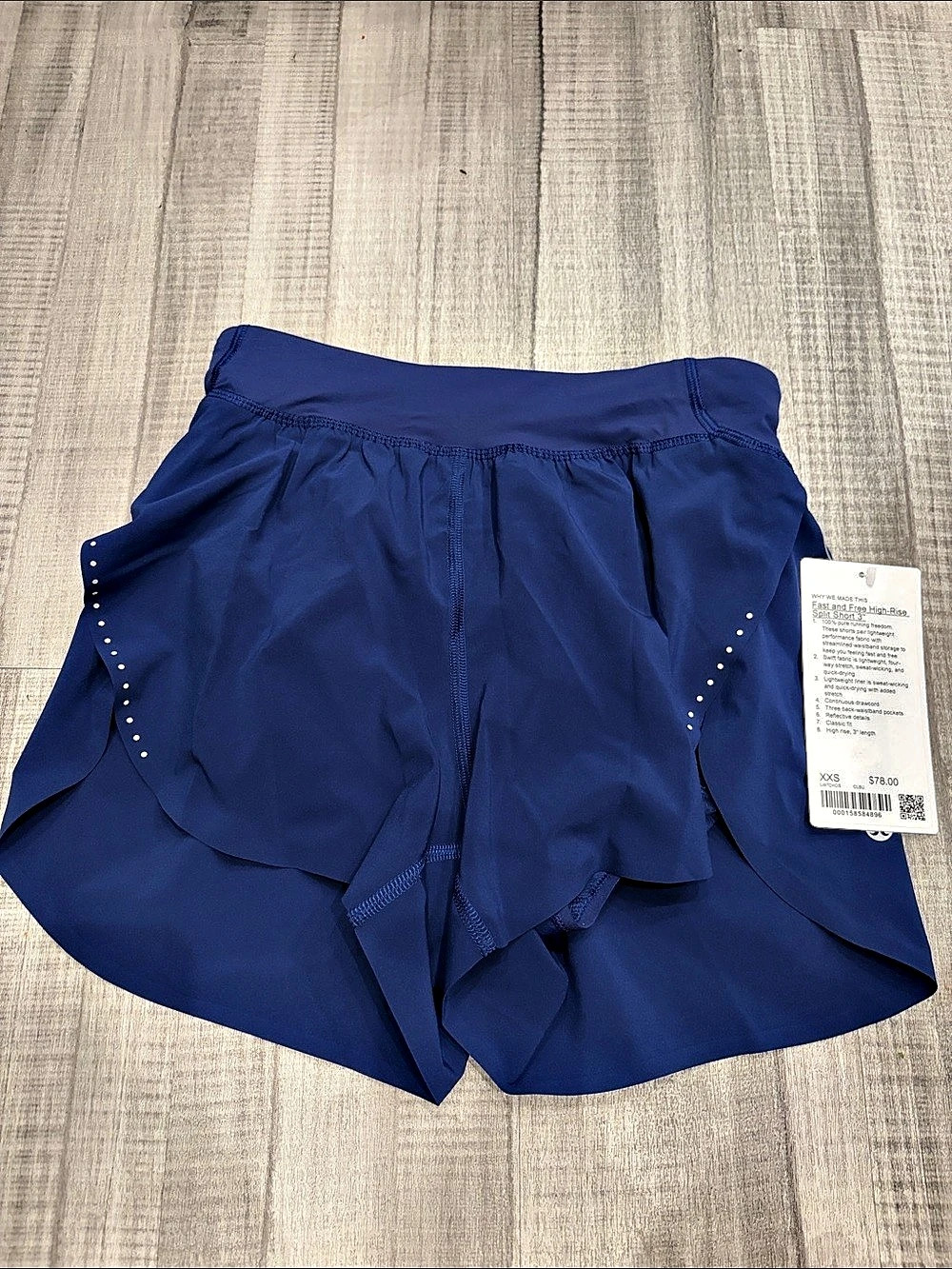 lululemon Fast and Free High-Rise Split Short 3" Athletic Shorts in Blue Size